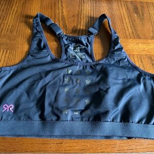 Slate Blue Ruby Ribbon Sports Bra Size 36
